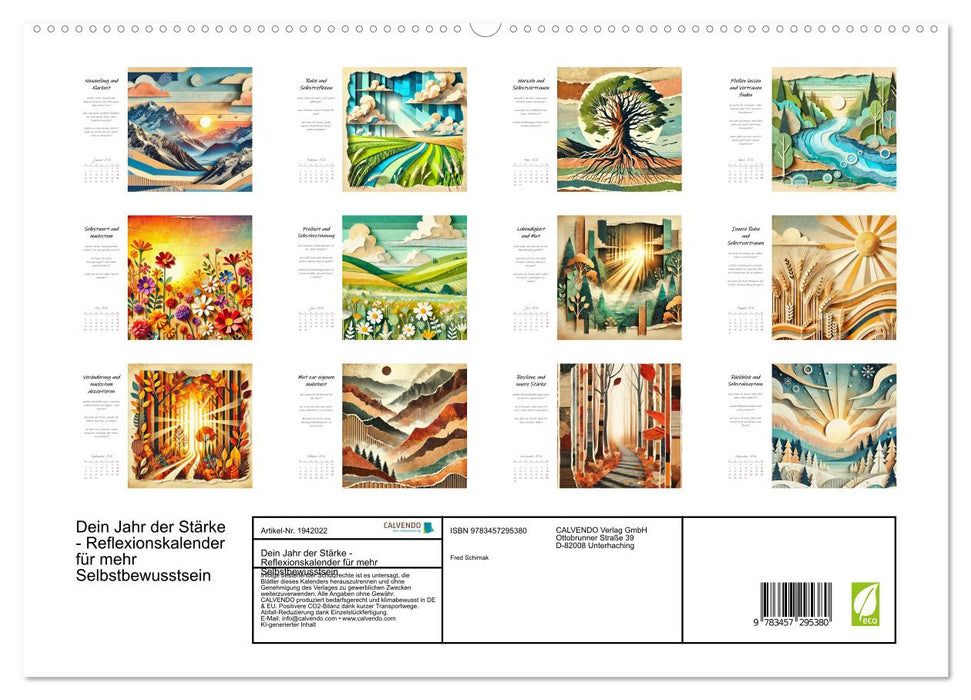 Dein Jahr der Stärke - Reflexionskalender für mehr Selbstbewusstsein (CALVENDO Premium Wandkalender 2026)