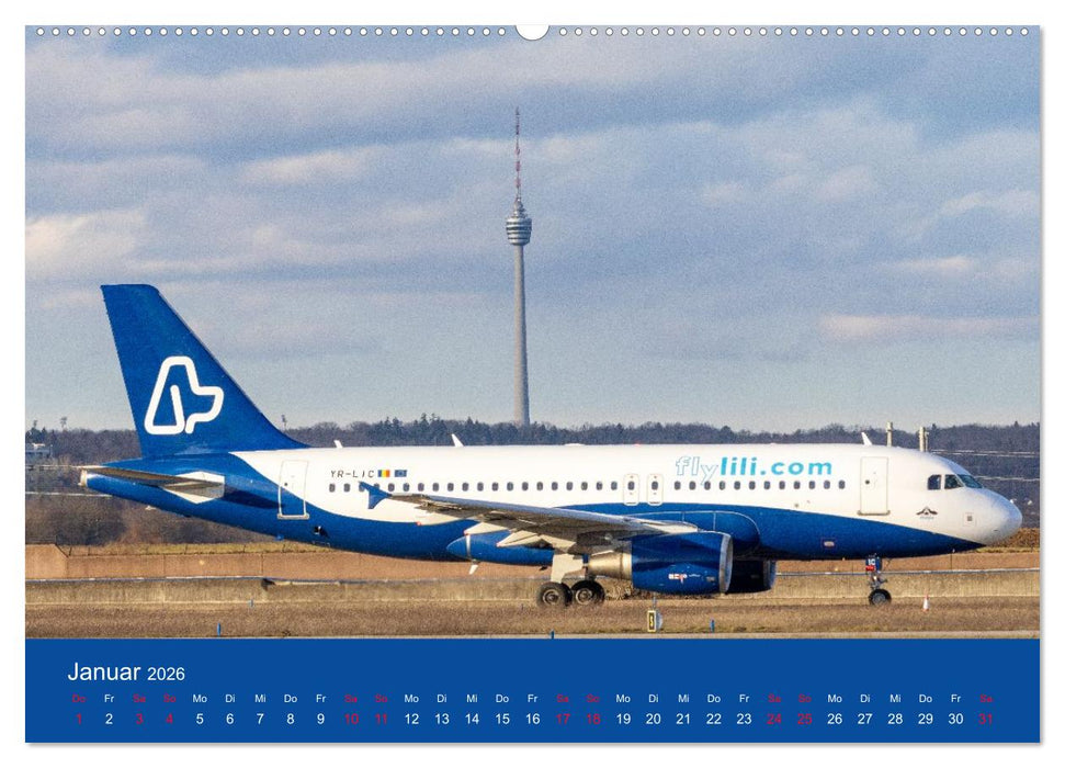 Besondere Flugzeuge am Flughafen Stuttgart (CALVENDO Wandkalender 2026)