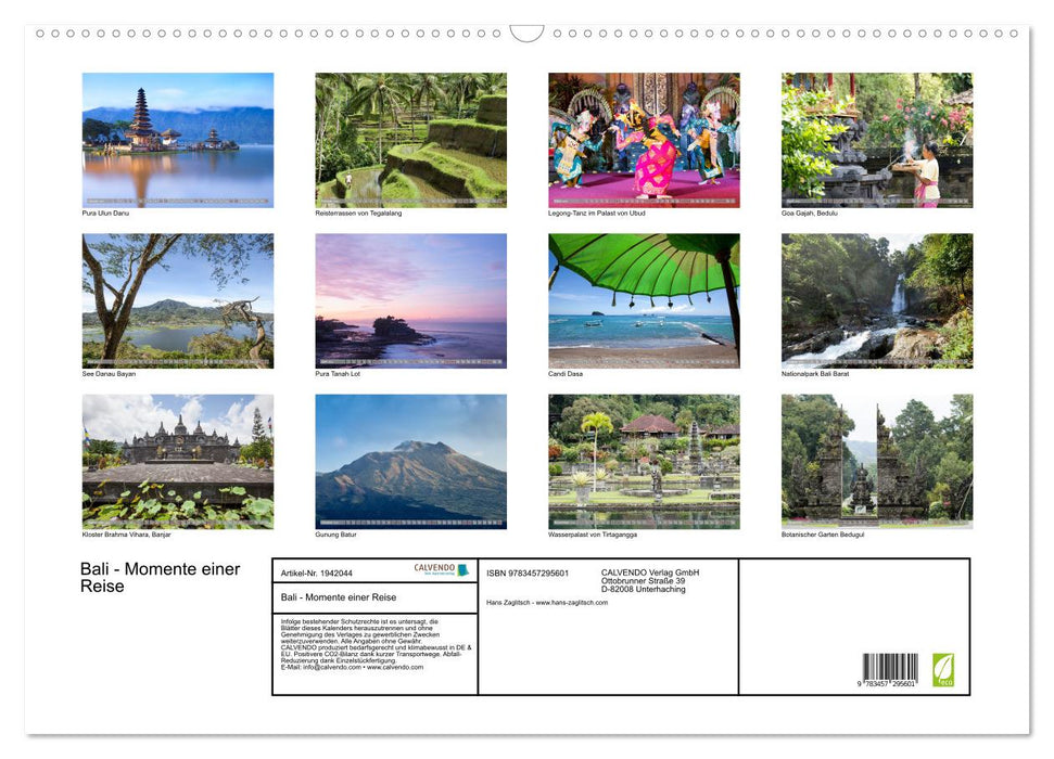 Bali - Momente einer Reise (CALVENDO Wandkalender 2026)