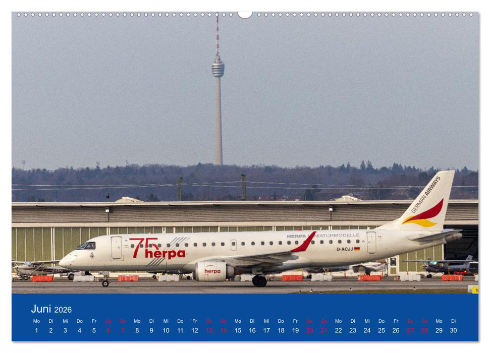 Besondere Flugzeuge am Flughafen Stuttgart (CALVENDO Premium Wandkalender 2026)