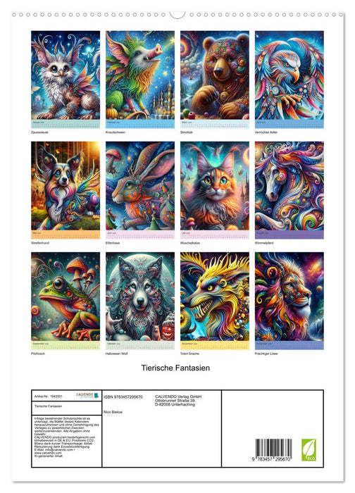 Tierische Fantasien (CALVENDO Premium Wandkalender 2026)
