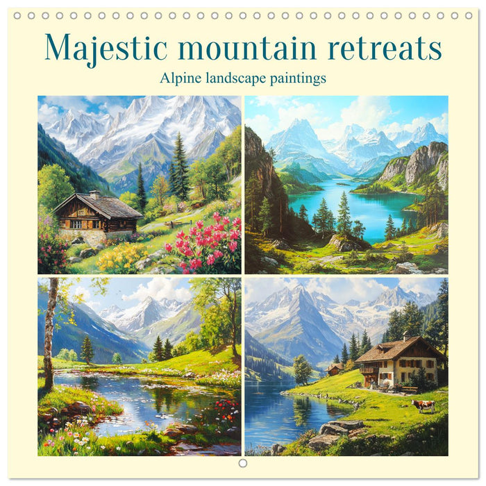 Majestic mountain retreats. Alpine landscape paintings (CALVENDO Monthly Calendar 2026)