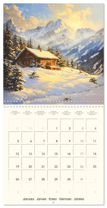 Majestic mountain retreats. Alpine landscape paintings (CALVENDO Monthly Calendar 2026)
