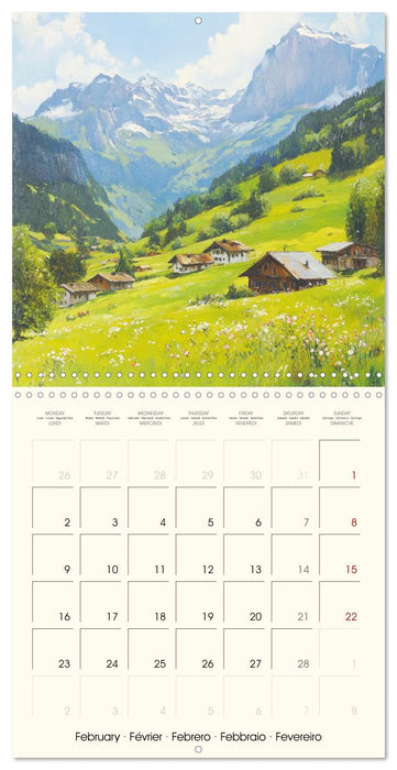 Majestic mountain retreats. Alpine landscape paintings (CALVENDO Monthly Calendar 2026)