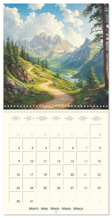 Majestic mountain retreats. Alpine landscape paintings (CALVENDO Monthly Calendar 2026)