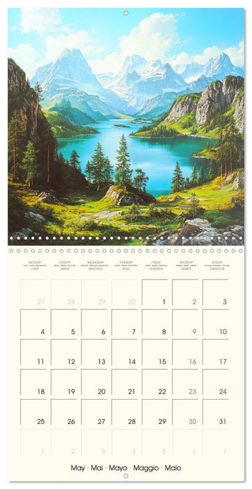 Majestic mountain retreats. Alpine landscape paintings (CALVENDO Monthly Calendar 2026)