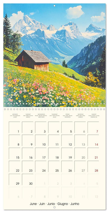 Majestic mountain retreats. Alpine landscape paintings (CALVENDO Monthly Calendar 2026)