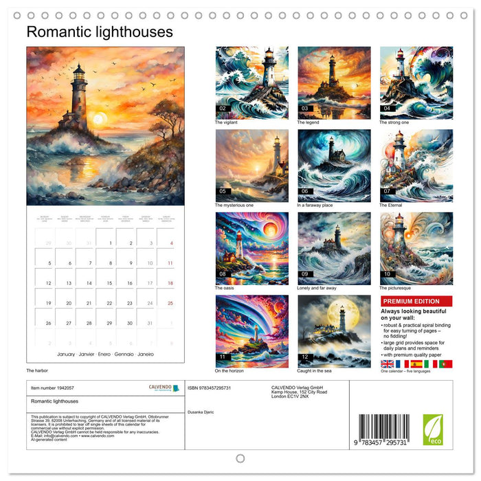 Romantic lighthouses (CALVENDO Monthly Calendar 2026)