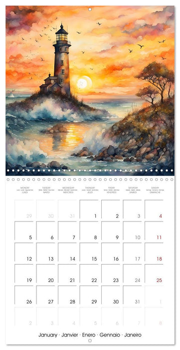 Romantic lighthouses (CALVENDO Monthly Calendar 2026)