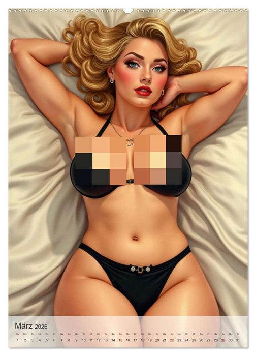 Pin-up Girls - Frech, Freizügig und Verführerisch (CALVENDO Wandkalender 2026)