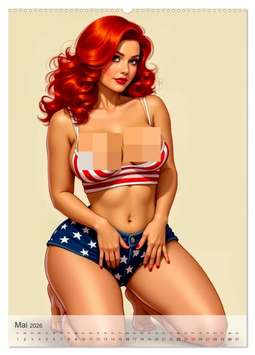 Pin-up Girls - Frech, Freizügig und Verführerisch (CALVENDO Wandkalender 2026)