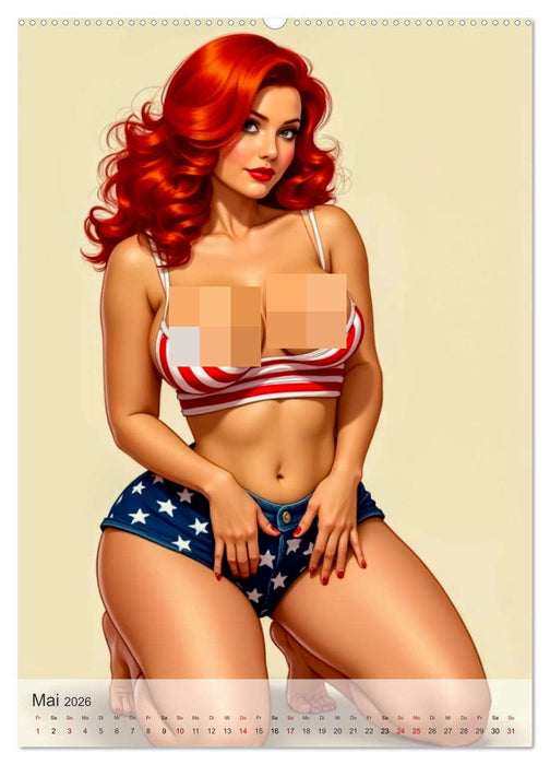 Pin-up Girls - Frech, Freizügig und Verführerisch (CALVENDO Premium Wandkalender 2026)
