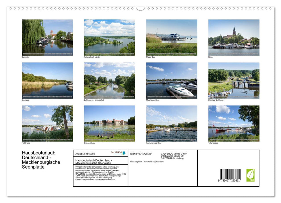 Hausbooturlaub Deutschland - Mecklenburgische Seenplatte (CALVENDO Premium Wandkalender 2026)