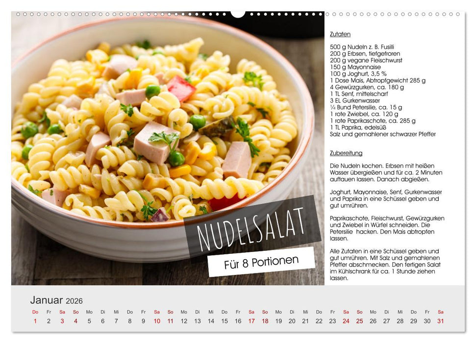 Vegetarisch - leicht und lecker (CALVENDO Wandkalender 2026)