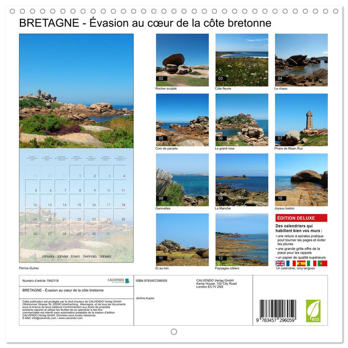 BRETAGNE - Évasion au cœur de la côte bretonne (CALVENDO Calendrier mensuel 2026)
