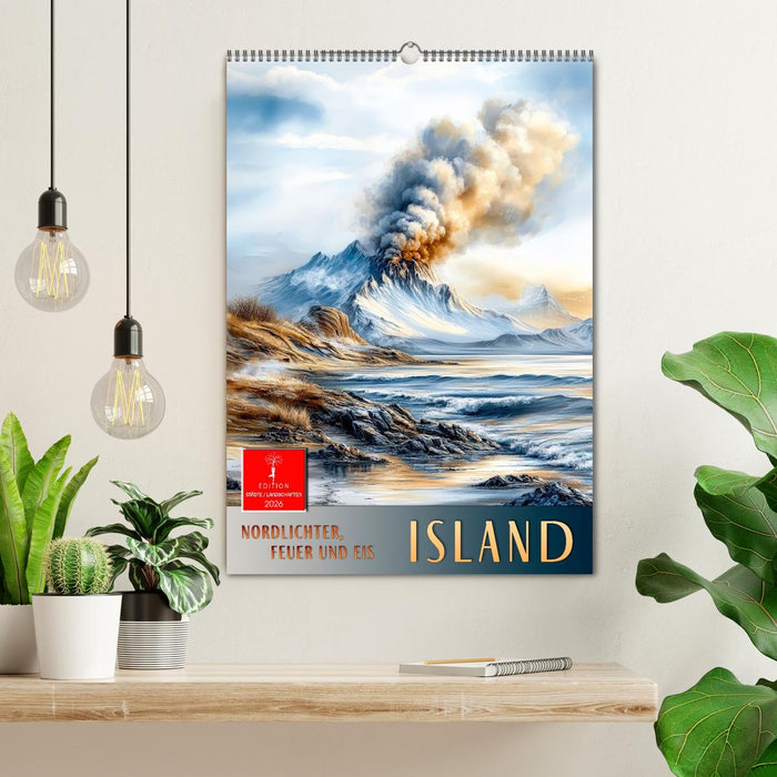 Island - Nordlichter, Feuer und Eis (CALVENDO Wandkalender 2026)