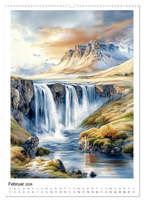 Island - Nordlichter, Feuer und Eis (CALVENDO Premium Wandkalender 2026)