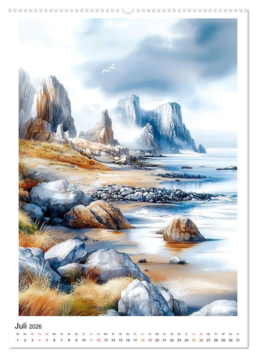 Island - Nordlichter, Feuer und Eis (CALVENDO Premium Wandkalender 2026)