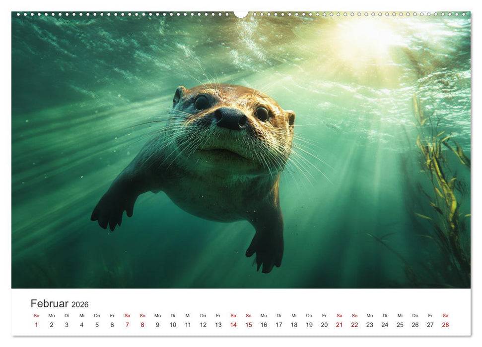 Wächter des Flusses - Ein Jahr mit Fischottern (CALVENDO Wandkalender 2026)