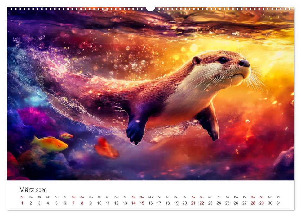 Wächter des Flusses - Ein Jahr mit Fischottern (CALVENDO Wandkalender 2026)