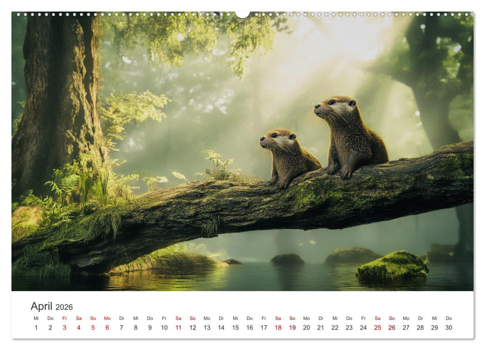 Wächter des Flusses - Ein Jahr mit Fischottern (CALVENDO Premium Wandkalender 2026)