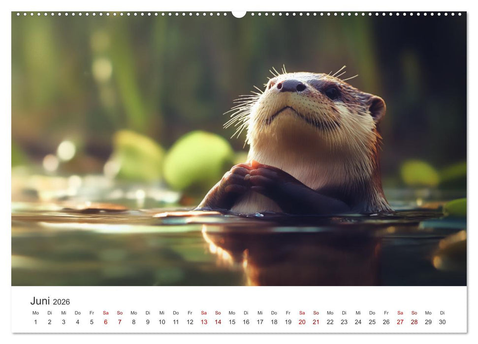 Wächter des Flusses - Ein Jahr mit Fischottern (CALVENDO Premium Wandkalender 2026)