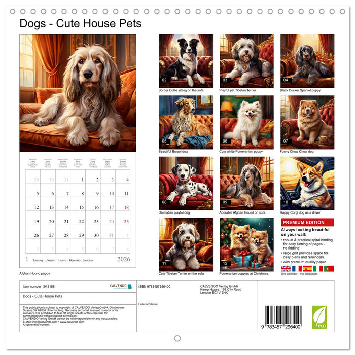 Dogs - Cute House Pets (CALVENDO Monthly Calendar 2026)
