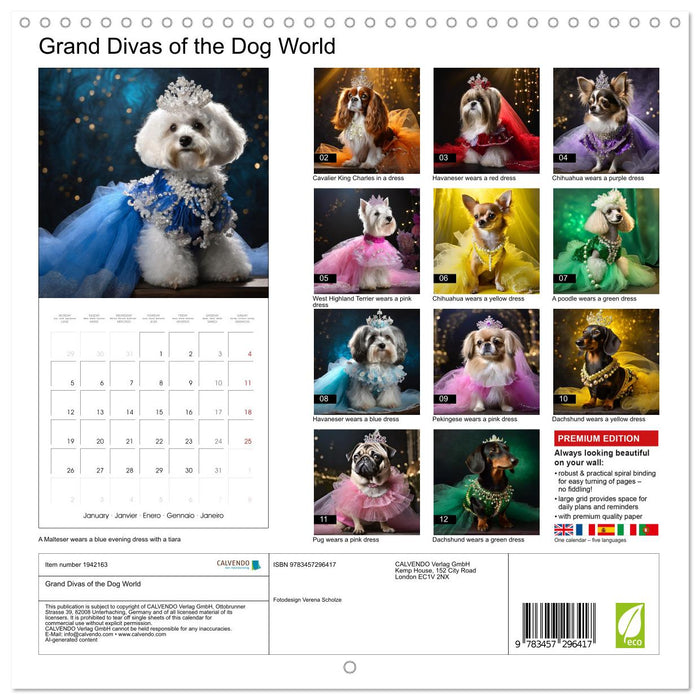 Grand Divas of the Dog World (CALVENDO Monthly Calendar 2026)