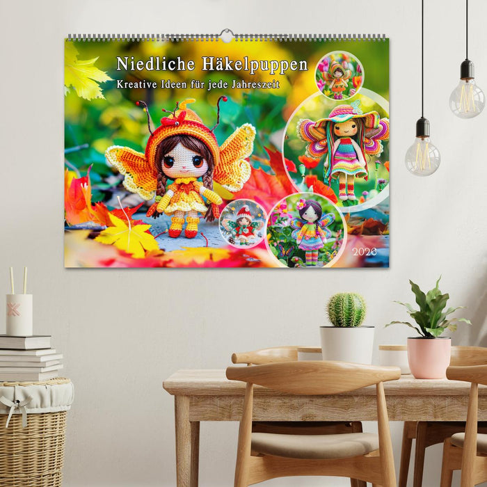 Niedliche Häkelpuppen - Kreative Ideen für jede Jahreszeit (CALVENDO Wandkalender 2026)