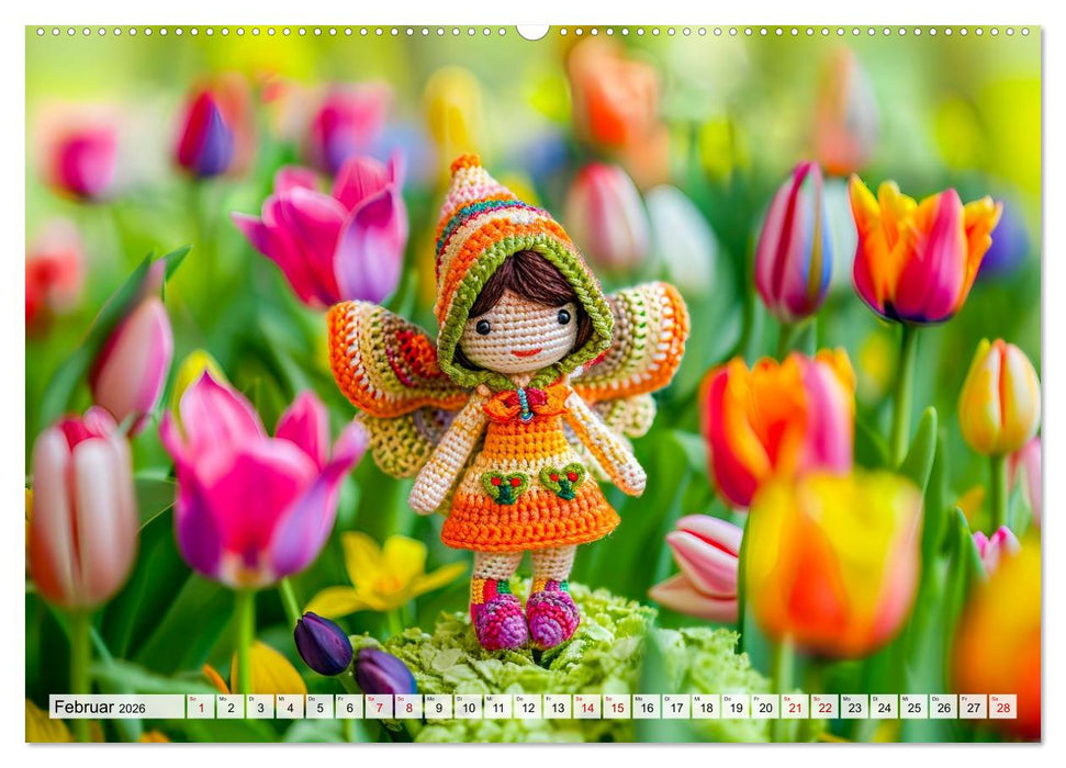 Niedliche Häkelpuppen - Kreative Ideen für jede Jahreszeit (CALVENDO Wandkalender 2026)