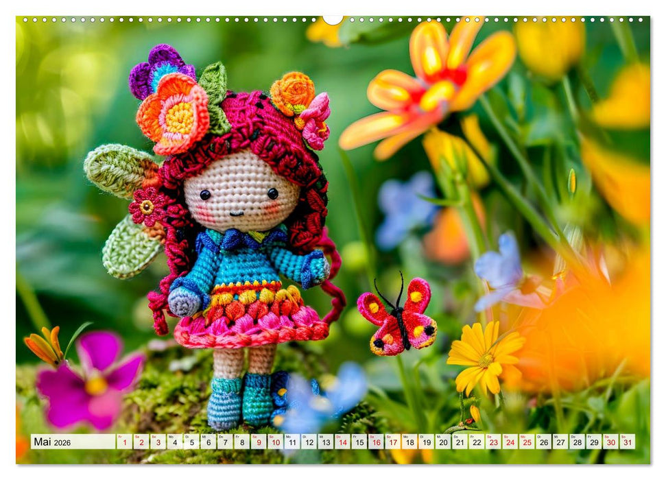 Niedliche Häkelpuppen - Kreative Ideen für jede Jahreszeit (CALVENDO Wandkalender 2026)
