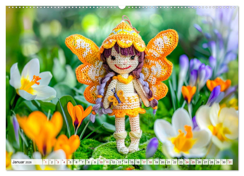 Niedliche Häkelpuppen - Kreative Ideen für jede Jahreszeit (CALVENDO Premium Wandkalender 2026)