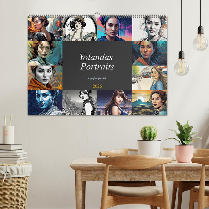 Yolanda's portraits, a graphic portfolio (CALVENDO Monthly Calendar 2026)