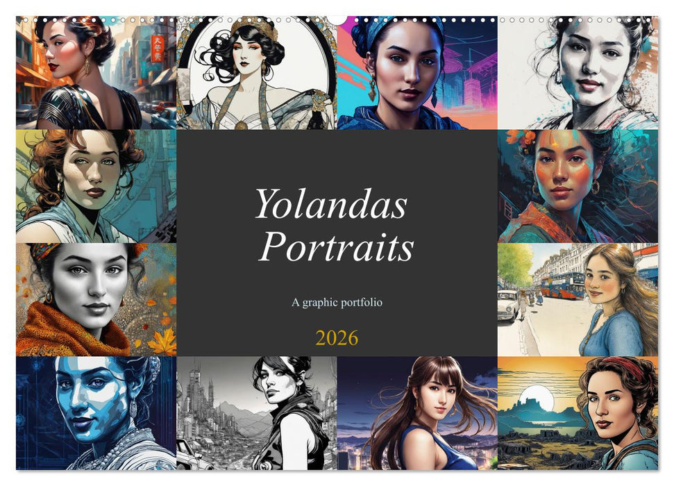 Yolanda's portraits, a graphic portfolio (CALVENDO Monthly Calendar 2026)