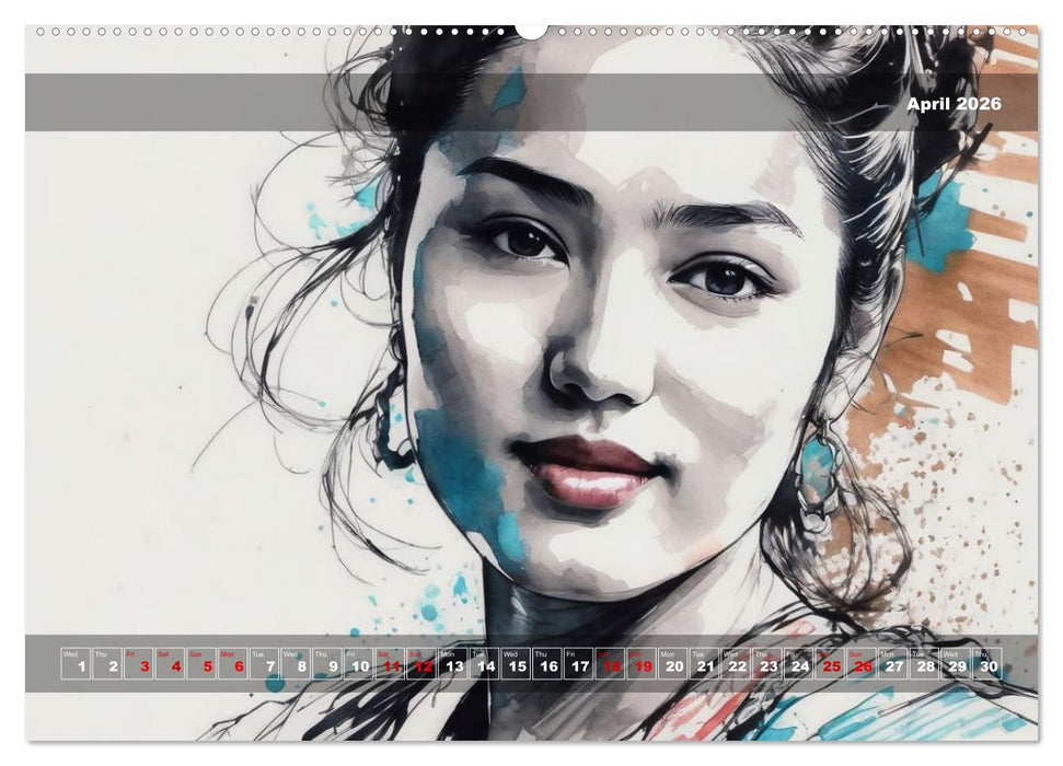 Yolanda's portraits, a graphic portfolio (CALVENDO Premium-Calendar 2026)