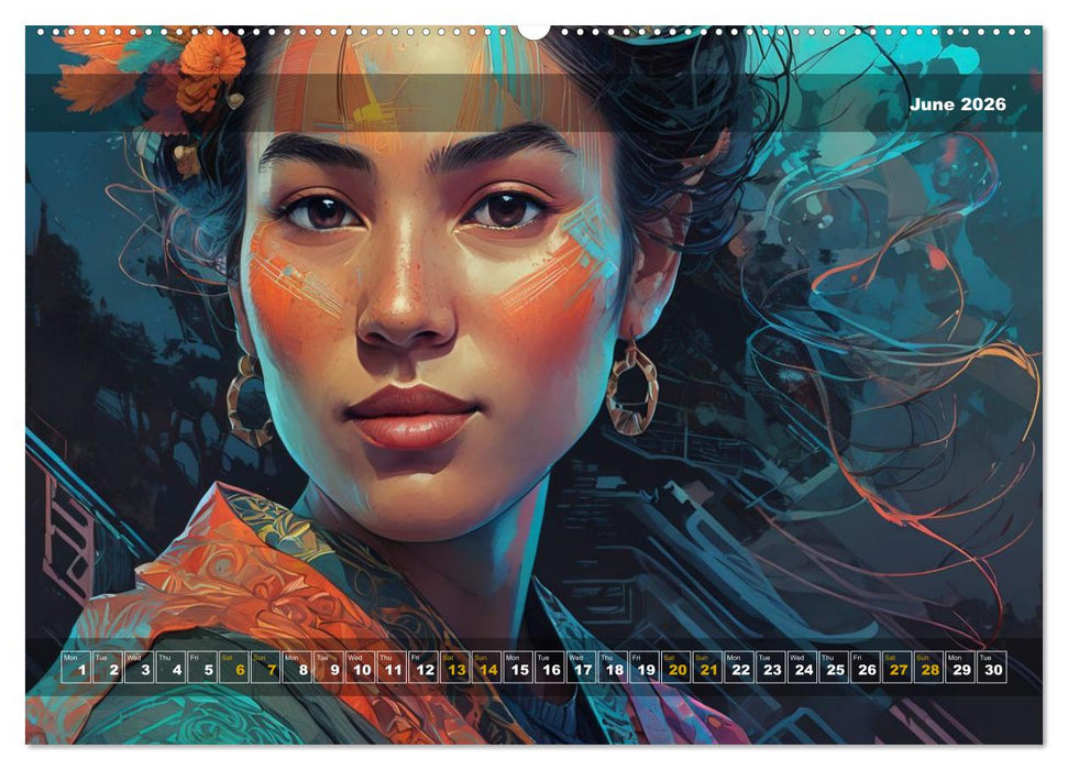 Yolanda's portraits, a graphic portfolio (CALVENDO Premium-Calendar 2026)