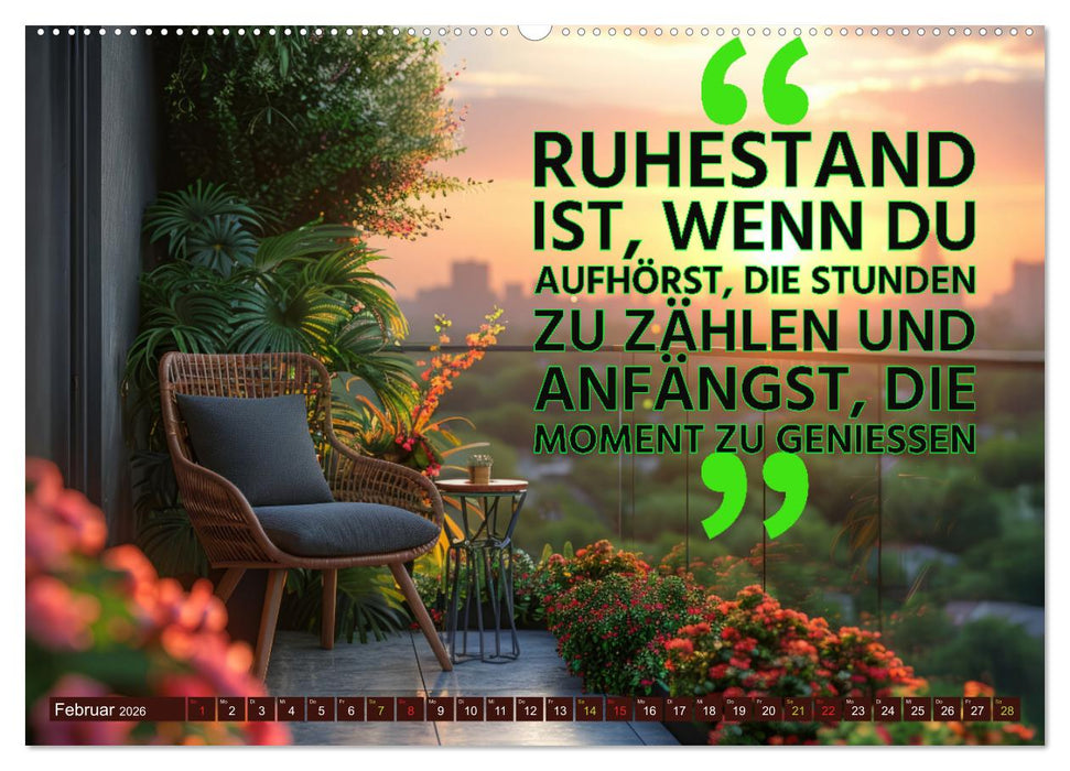 Ruhestand - das Leben neu entdecken (CALVENDO Wandkalender 2026)