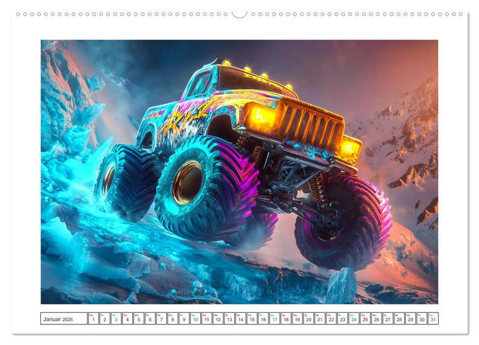 Die Macht der Monstertrucks (CALVENDO Premium Wandkalender 2026)