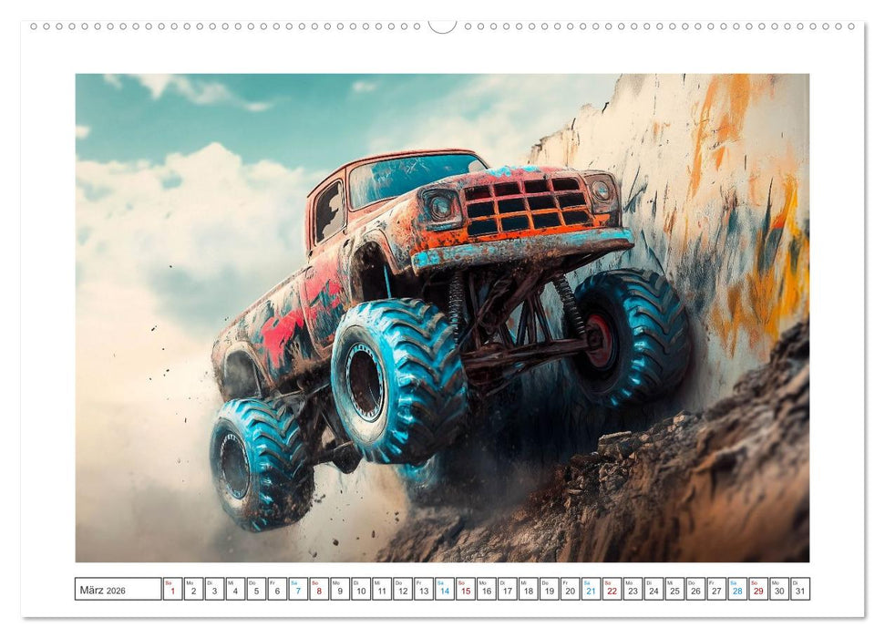 Die Macht der Monstertrucks (CALVENDO Premium Wandkalender 2026)