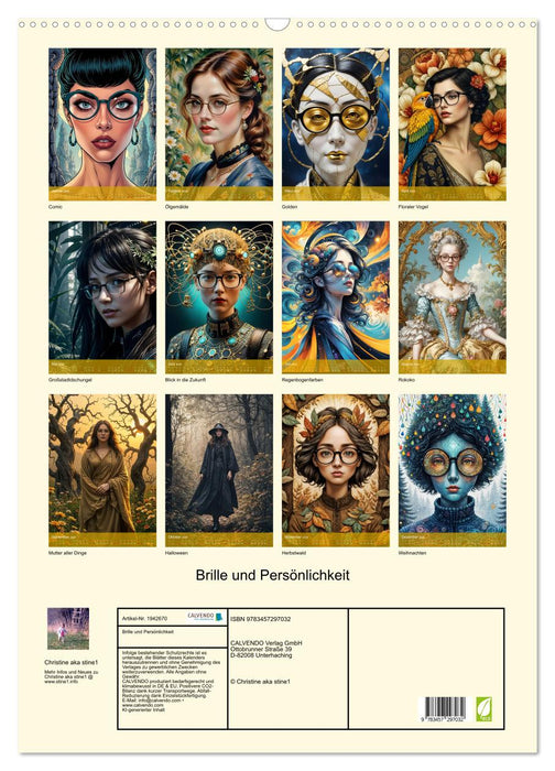 Brille und Persönlichkeit (CALVENDO Wandkalender 2026)