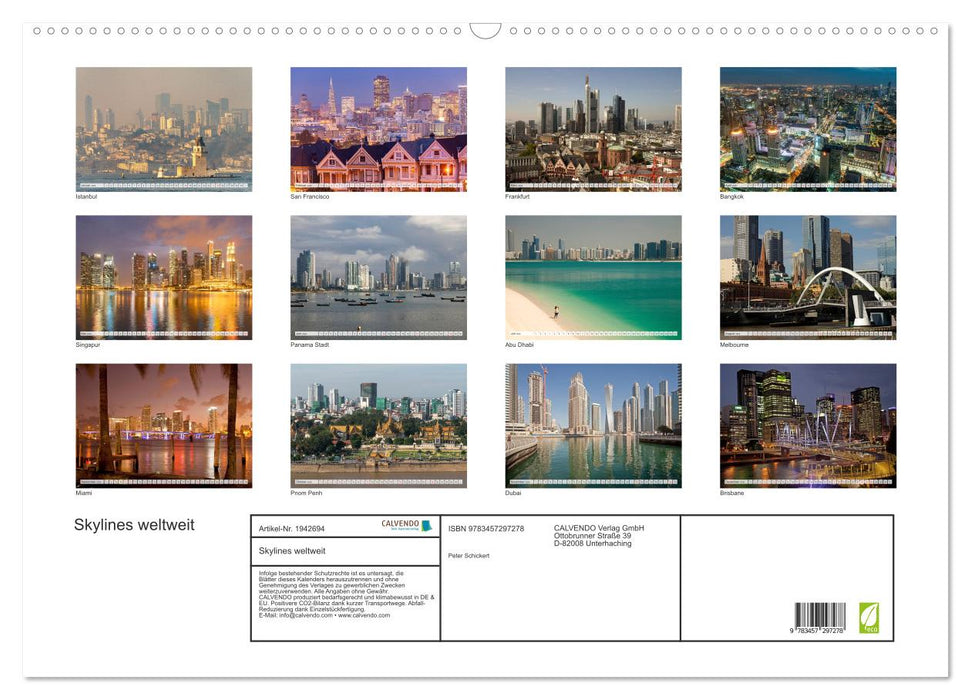 Skylines weltweit (CALVENDO Wandkalender 2026)