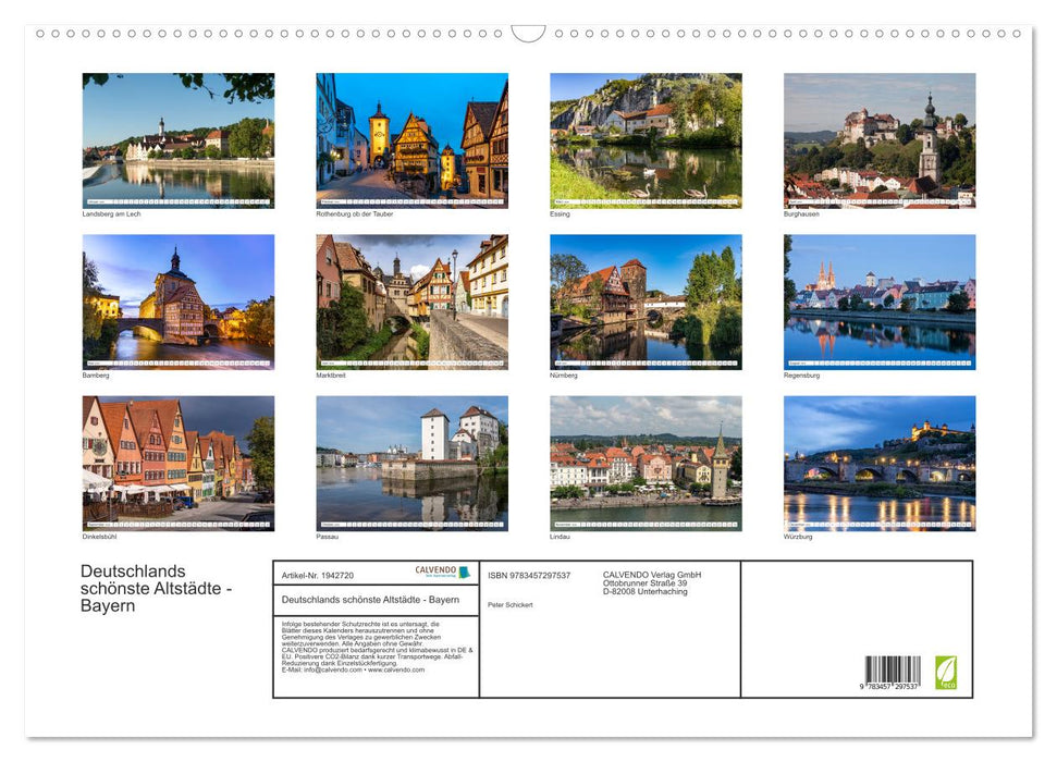 Deutschlands schönste Altstädte - Bayern (CALVENDO Wandkalender 2026)