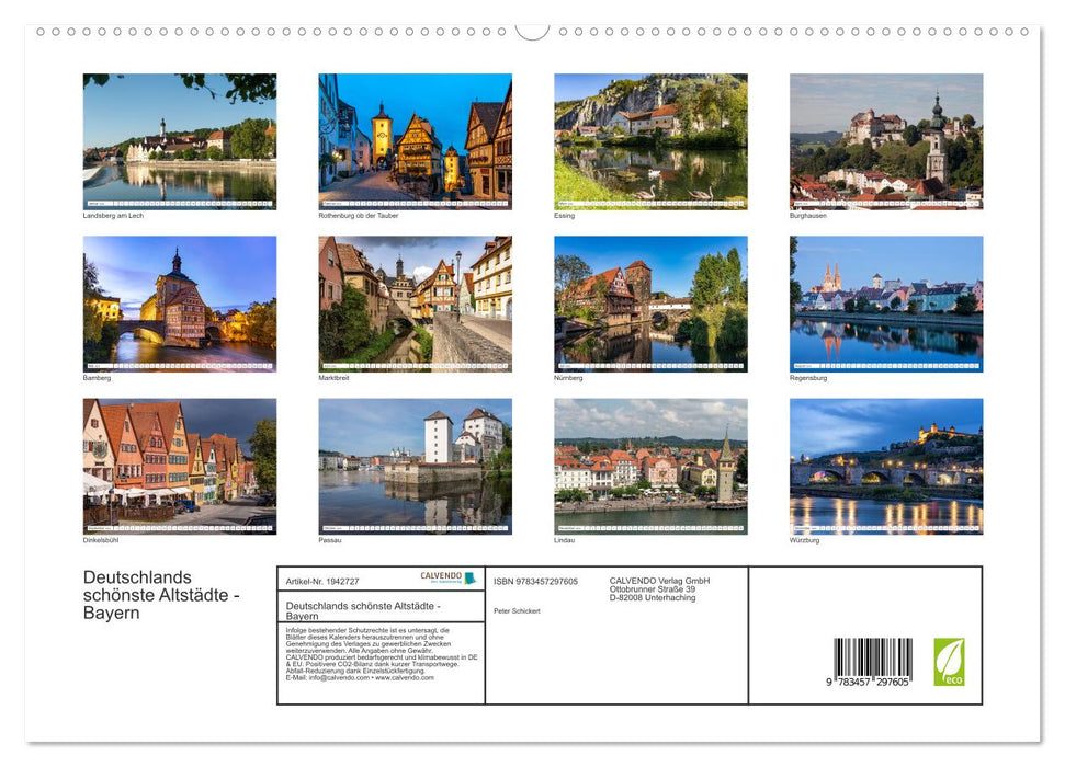Deutschlands schönste Altstädte - Bayern (CALVENDO Premium Wandkalender 2026)