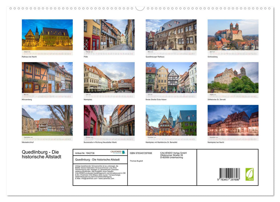Quedlinburg - Die historische Altstadt (CALVENDO Premium Wandkalender 2026)