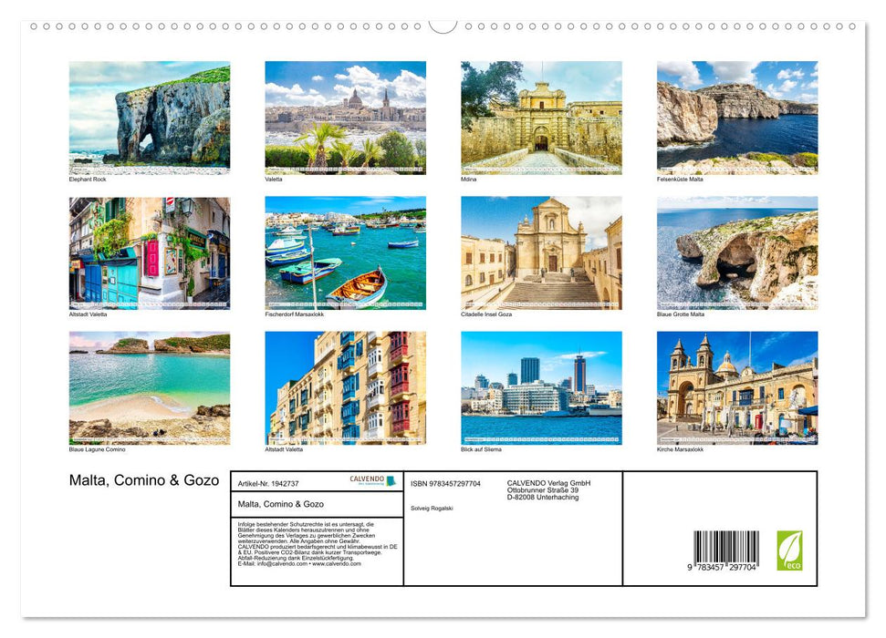 Malta, Comino & Gozo (CALVENDO Premium Wandkalender 2026)