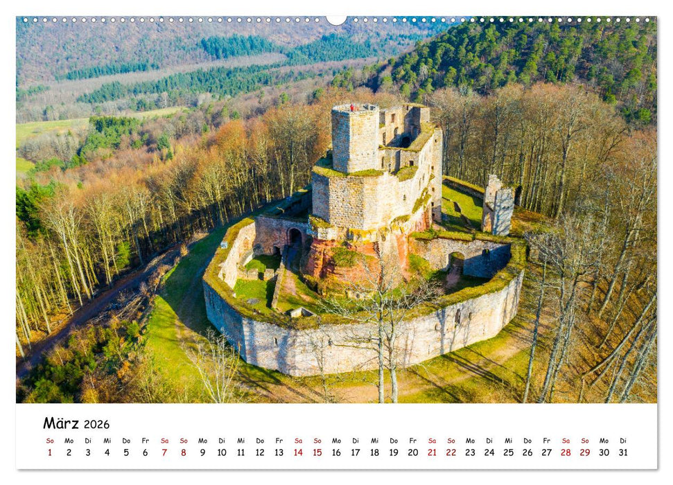 Luftaufnahmen Burgen Südwestpfalz (CALVENDO Premium Wandkalender 2026)