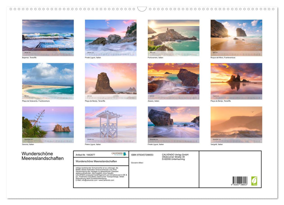 Wunderschöne Meereslandschaften (CALVENDO Wandkalender 2026)