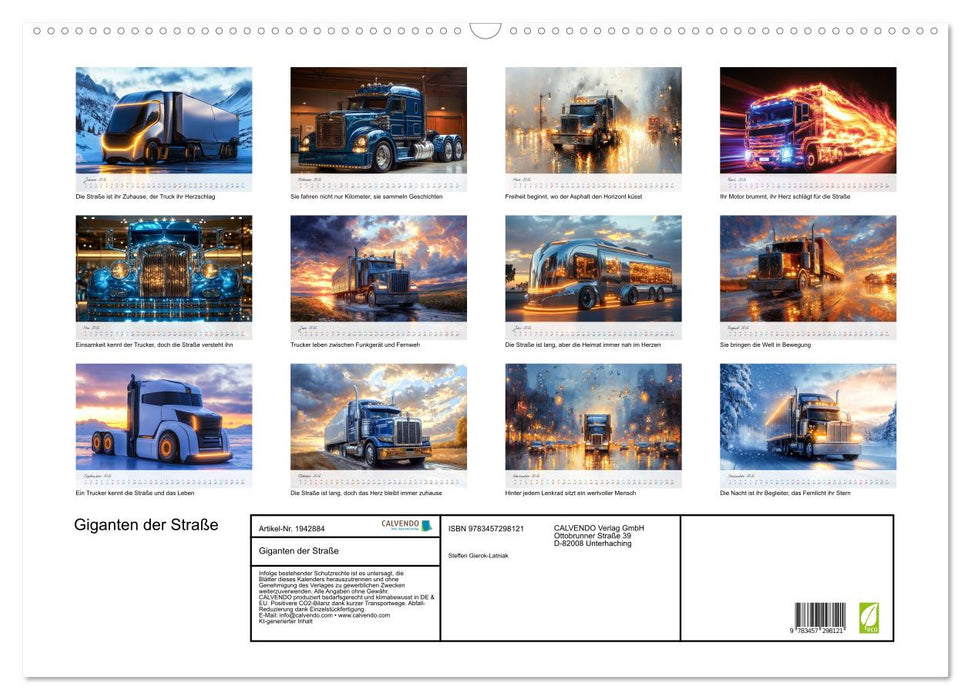 Giganten der Straße (CALVENDO Wandkalender 2026)