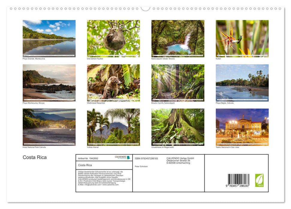 Costa Rica (CALVENDO Premium Wandkalender 2026)