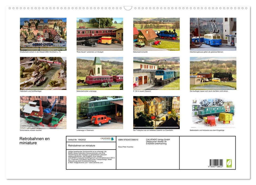 Retrobahnen en miniature (CALVENDO Wandkalender 2026)